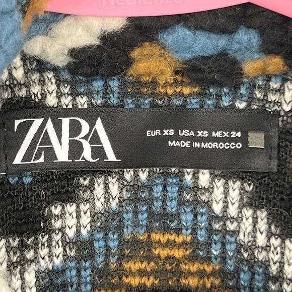 Zara Crochet Lapel Collar Toggle Chunky Oversized Jacket Womens Size: XS - Picture 7 of 9